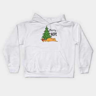 Merry Nope - Angry Cat Kids Hoodie